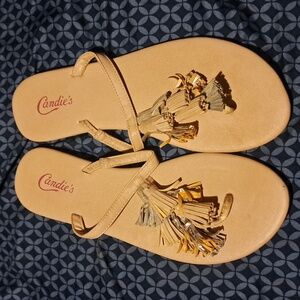Candie's hassled flip flops womens sz 12